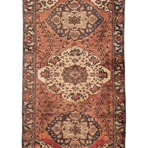 Persian Rug, 5x10, Hand Knotted Oriental Carpet, Bohemian Decor, Medallion Rug